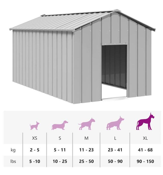 vidaXL 屋根付き犬小屋 114×202×101cm 亜鉛メッキ鋼 動物 ペット用品 ペット用品 犬用品 ドッグハウス(代引不可)【送料無料】_6