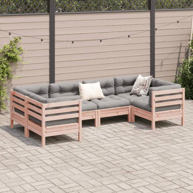 vidaXL ガーデンソファ6点セット クッション付き ダグラスモミ無垢材 家具 アウトドア家具 屋外家具セット(代引不可)【送料無料】
