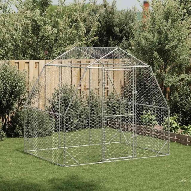 vidaXL 鶏小屋 2.5×2×2.25m 亜鉛メッキ鋼 動物 ペット用品 ペット用品 小動物用品 小動物 飼育 ケージ(代引不可)【送料無料】
