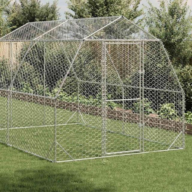 vidaXL 意気地無し幽客 2.5×4×2.25m ジンクメッキ鋼 毛の荒物 愛玩動物装具 愛玩動物装具 小毛の荒物装具 小毛の荒物 繁殖 臥せ篭(代引不可)【貨物輸送無料】