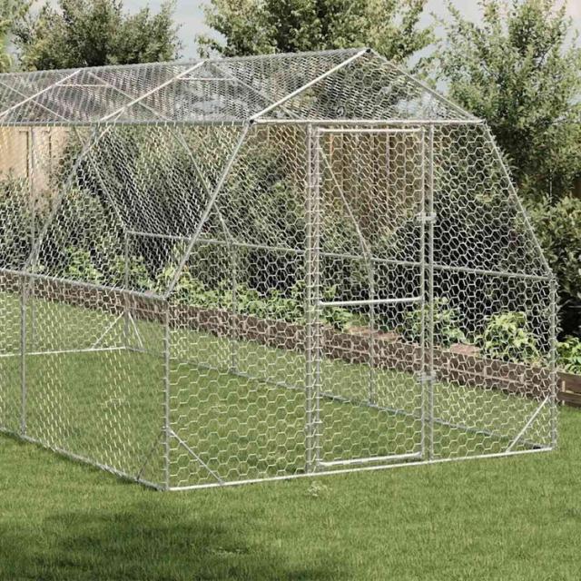 vidaXL チキンラン 2.5×6×2.25m 亜鉛メッキ鋼 動物 ペット用品 ペット用品 小動物用品 小動物 飼育 ケージ(代引不可)【送料無料】