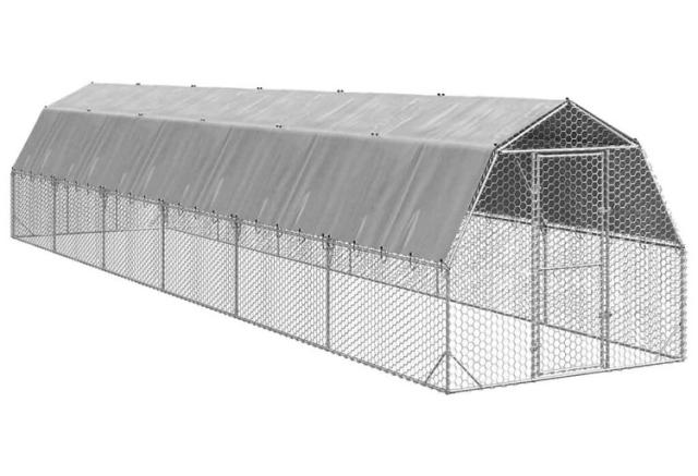 vidaXL 屋根付きチキンラン 2.5×12×2.25m 亜鉛メッキ鋼 動物 ペット用品 ペット用品 小動物用品 小動物 飼育 ケージ(代引不可)【送料無料】_1