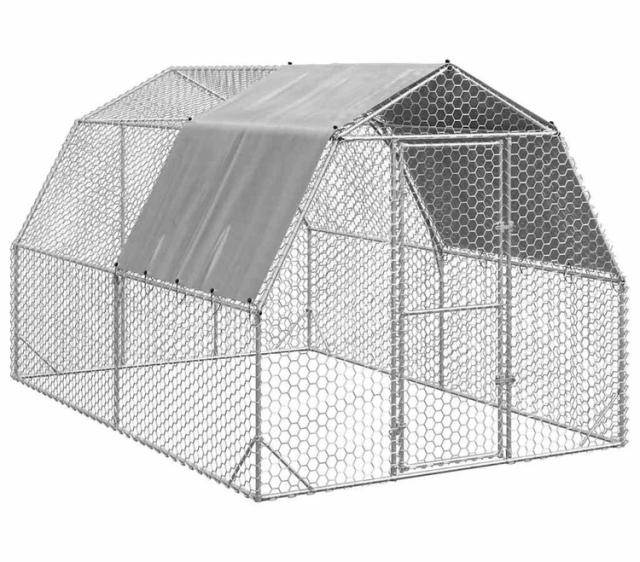 vidaXL 屋根付きチキンラン 2.5×4×2.25m 亜鉛メッキ鋼 動物 ペット用品 ペット用品 小動物用品 小動物 飼育 ケージ(代引不可)【送料無料】_1