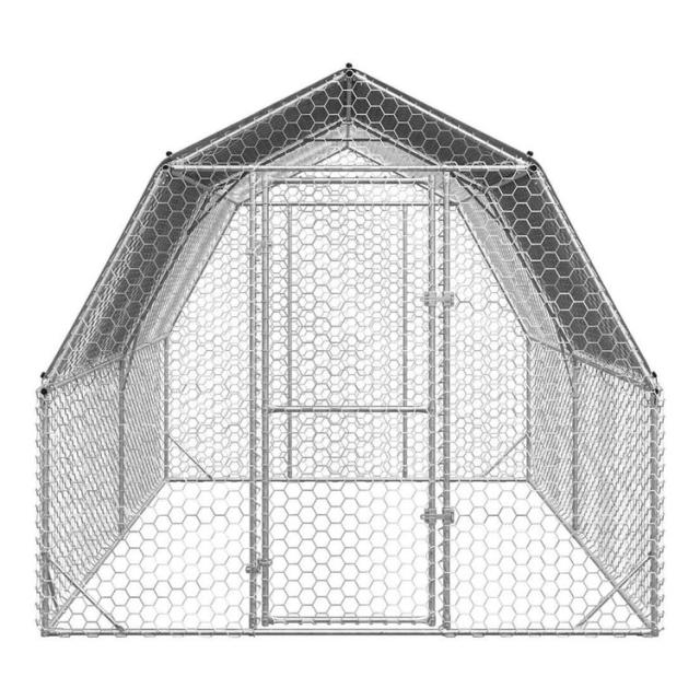 vidaXL 屋根付きチキンラン 2.5×4×2.25m 亜鉛メッキ鋼 動物 ペット用品 ペット用品 小動物用品 小動物 飼育 ケージ(代引不可)【送料無料】_2