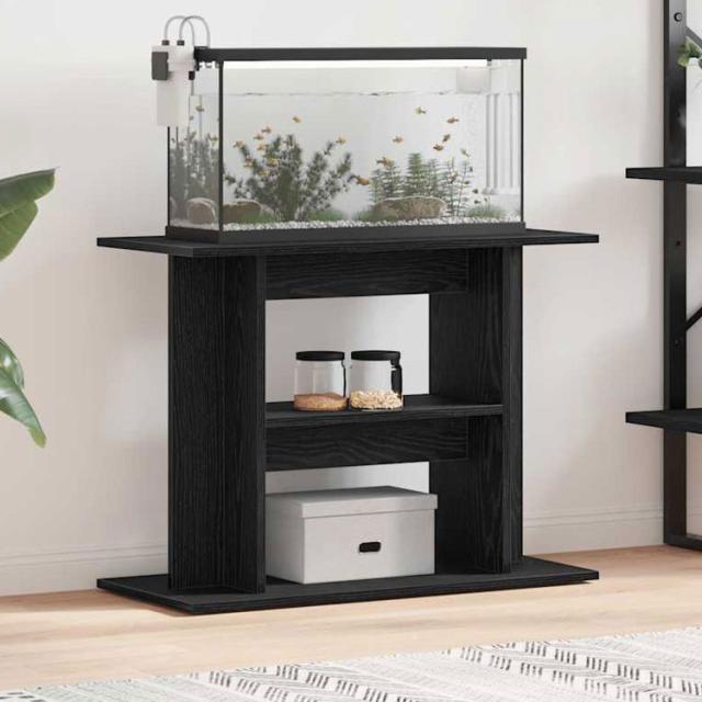 vidaXL 水槽スタンド ブラックオーク 80×35×60cm エンジニアードウッド 動物 ペット用品 ペット用品 魚用品 Aquarium Stands(代引不可)【送料無料】