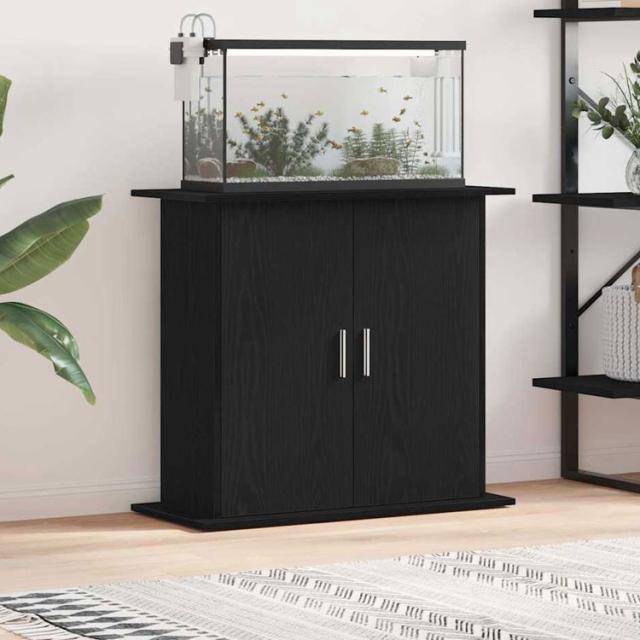 vidaXL 水槽スタンド ブラックオーク 81×36×73cm エンジニアードウッド 動物 ペット用品 ペット用品 魚用品 Aquarium Stands(代引不可)【送料無料】