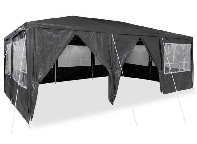 vidaXL パーティーテント サイドウォール10枚 アントラシート 6×4m PE