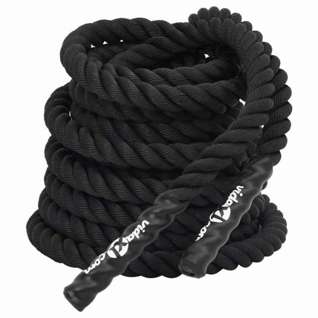 vidaXL バトルロープ ブラック 15 m 11 kg ポリエステル スポーツ