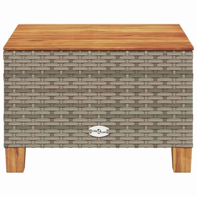 vidaXL ガーデンテーブル グレー 55x55x36 cm ポリラタン アカシア材 家具 アウトドア家具 アウトドアテーブル【送料無料】_3