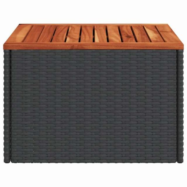 vidaXL ガーデンテーブル ブラック 55x55x37 cm ポリラタン&アカシアウッド 家具 アウトドア家具 アウトドアテーブル【送料無料】_3
