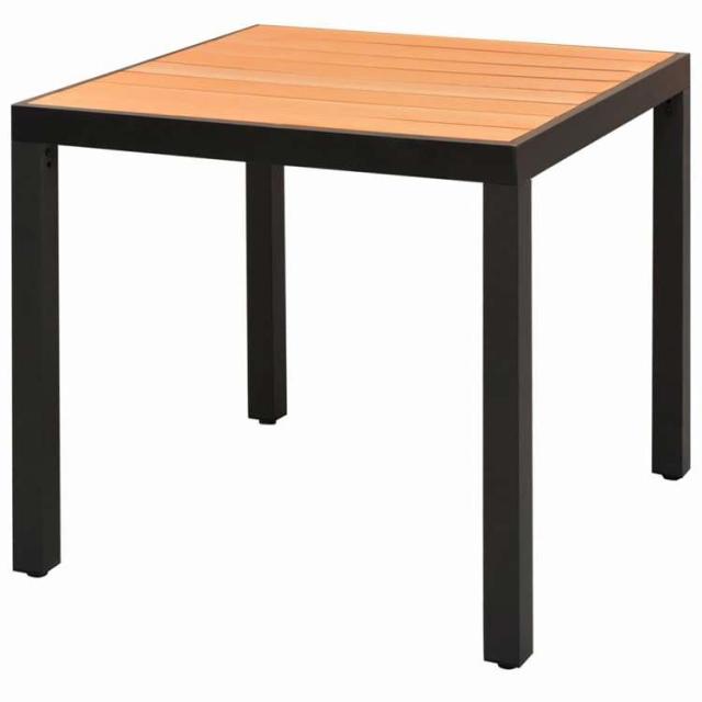 vidaXL ガーデンテーブル ブラウン 80x80x74cm アルミ&WPC製 家具 アウトドア家具 アウトドアテーブル【送料無料】_1