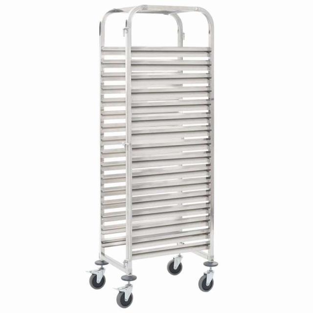 vidaXL トレイ16枚用 キッチントロリー 38x55x163cm ステンレススチール製 家具 トローリー キッチン・ダイニング トローリー【送料無料】