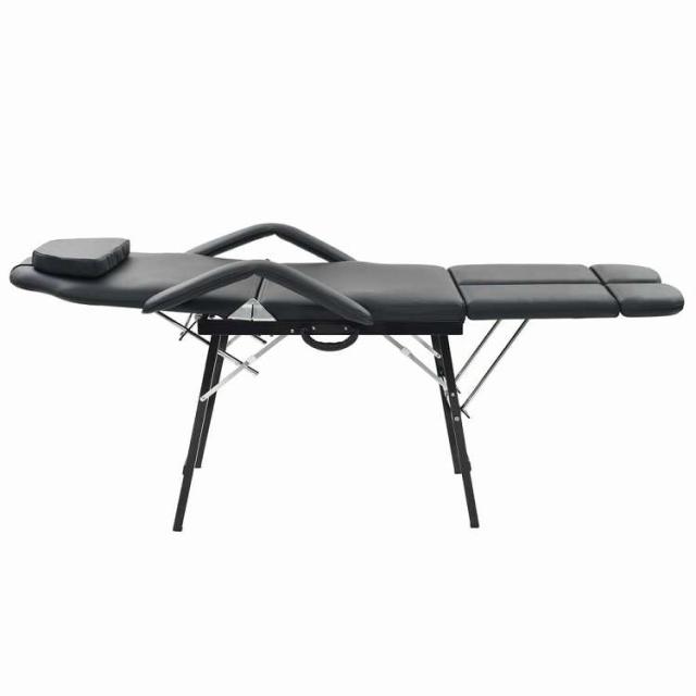 vidaXL 携帯用 フェイシャルエステチェア 合成皮革 185x78x76cm ブラック ヘルス&ビューティー パーソナルケア マッサージ・リラクゼーション マッサージチェア【送料無料】