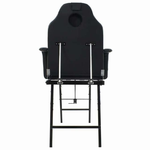vidaXL 携帯用 フェイシャルエステチェア 合成皮革 185x78x76cm ブラック ヘルス&ビューティー パーソナルケア マッサージ・リラクゼーション マッサージチェア【送料無料】