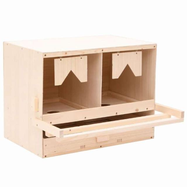 vidaXL 鶏用 産卵箱 コンパートメント2点付き 63x40x45cm パイン無垢材 ビジネス&工業用 農業 畜産 孵卵器【送料無料】 6,060円