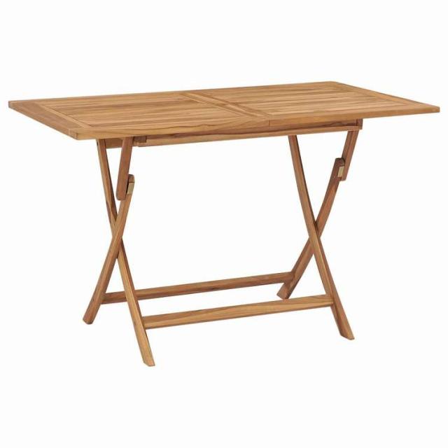 vidaXL 折りたたみ式ガーデンテーブル 120x70x75cm チーク無垢材 家具 アウトドア家具 アウトドアテーブル【送料無料】