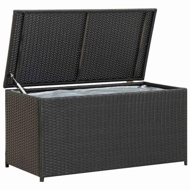 vidaXL ガーデン収納ボックス 100x50x50 cm ポリラタン製 ブラック 家具 アウトドア家具 屋外収納ボックス【送料無料】
