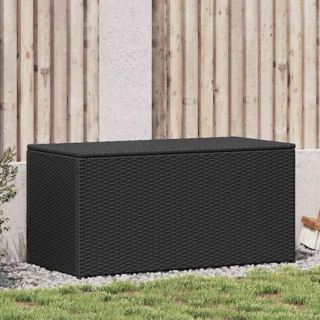 vidaXL ガーデン収納ボックス 100x50x50 cm ポリラタン製 ブラック 家具 アウトドア家具 屋外収納ボックス【送料無料】_1