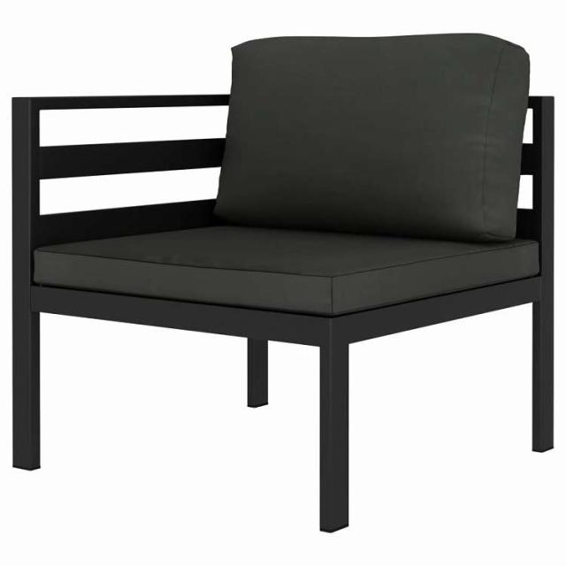 vidaXL ガーデンラウンジ2点セット クッション付 アルミ 製 アントラシート 家具 アウトドア家具 屋外家具セット【送料無料】_2