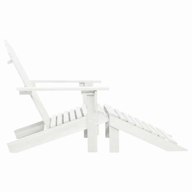 vidaXL ガーデンチェア 足載せ台付き 木製 白色 家具 アウトドア家具 屋外椅子 アウトドアベンチチェア【送料無料】_2