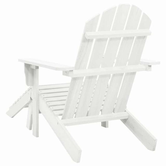 vidaXL ガーデンチェア 足載せ台付き 木製 白色 家具 アウトドア家具 屋外椅子 アウトドアベンチチェア【送料無料】_3