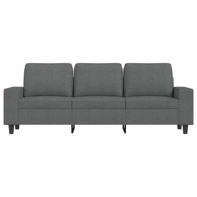 vidaXL 3人掛けソファ フットスツール付き ダークグレー 180cm 布製 家具 ソファ【送料無料】_3