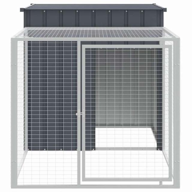 vidaXL 鶏小屋(ラン付き) アンスラサイト 110x201x110 cm 亜鉛メッキ鋼 動物&ペット用品 ペット用品 小動物用品 小動物 飼育・ケージ【送料無料】_2
