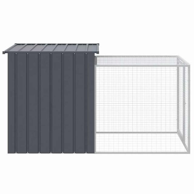 vidaXL 鶏小屋(ラン付き) アンスラサイト 110x201x110 cm 亜鉛メッキ鋼 動物&ペット用品 ペット用品 小動物用品 小動物 飼育・ケージ【送料無料】_3