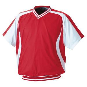 ZETT（ゼット） BOV300H 半袖Vネックジャンパー 6411 レッド×ホワイト 2XO【送料無料】