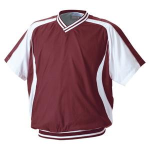 ZETT（ゼット） BOV300H 半袖Vネックジャンパー 6811 エンジ×ホワイト O【送料無料】