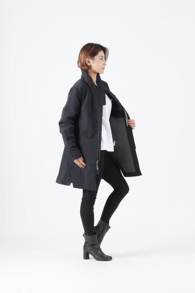 OROS JAPAN オロス Orion City Coat オリオンシティコート レディース アウター ジャケット コート ウェア 防寒着 日常 普段使い 通勤 ビジネス 旅行 シンプル 防寒 暖かい 撥水 ポケット 収納 薄手 軽量 冬 黒 ブラック_3