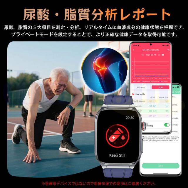 即日発送 スマートウォッチ 血糖値 血圧測定 心拍数 血中酸素濃度 HRV分析 BMI 睡眠管理 月経周期トラッキング 呼吸訓練 ストレス監視 通話機能 天気予報 座り過ぎ通知 音楽/カメラ制御 活動量計 歩数計 LINE/Gmail/着信通知 父の日 母の日 誕生日 プレゼント_7