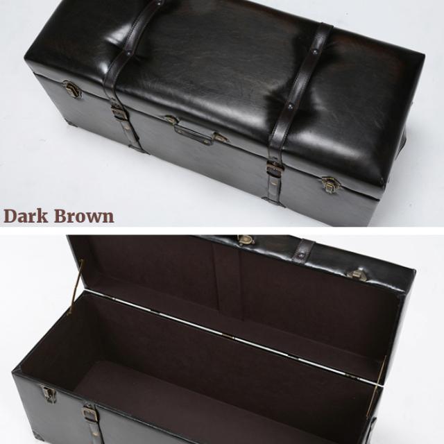 収納 スツール オットマン おもちゃ箱 宝箱 椅子 レザー アンティーク