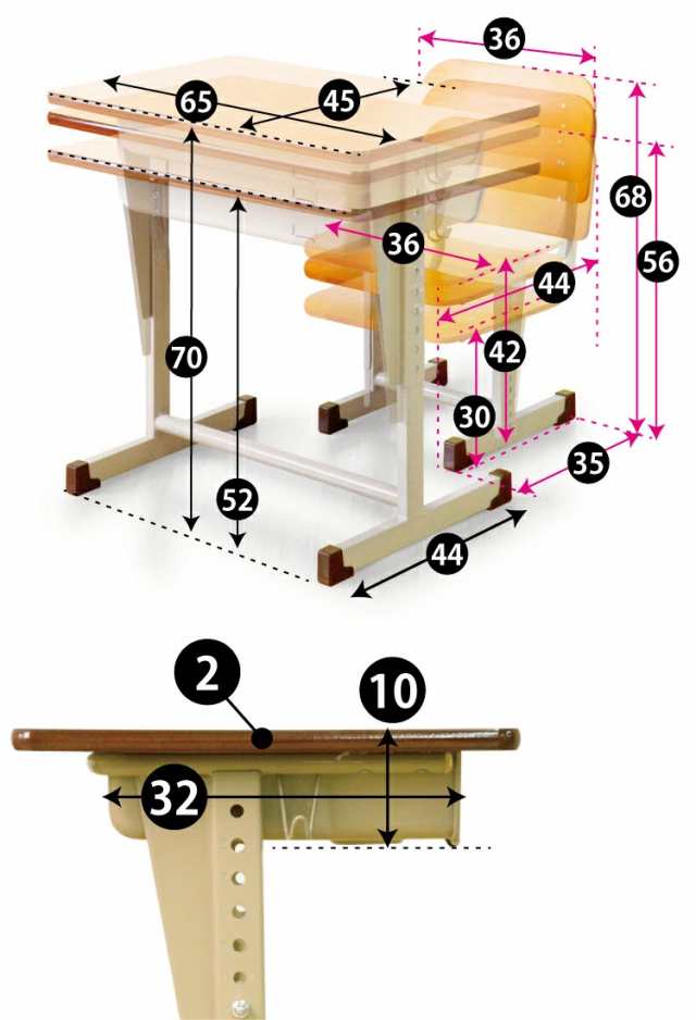 学習机 国産 全学年対応 完成品 コンパクト 学校用机デスク+チェア2点セット 新JIS規格適合 グリーン購入法適合 高さ調節機能付き 可動式｜au  PAY マーケット