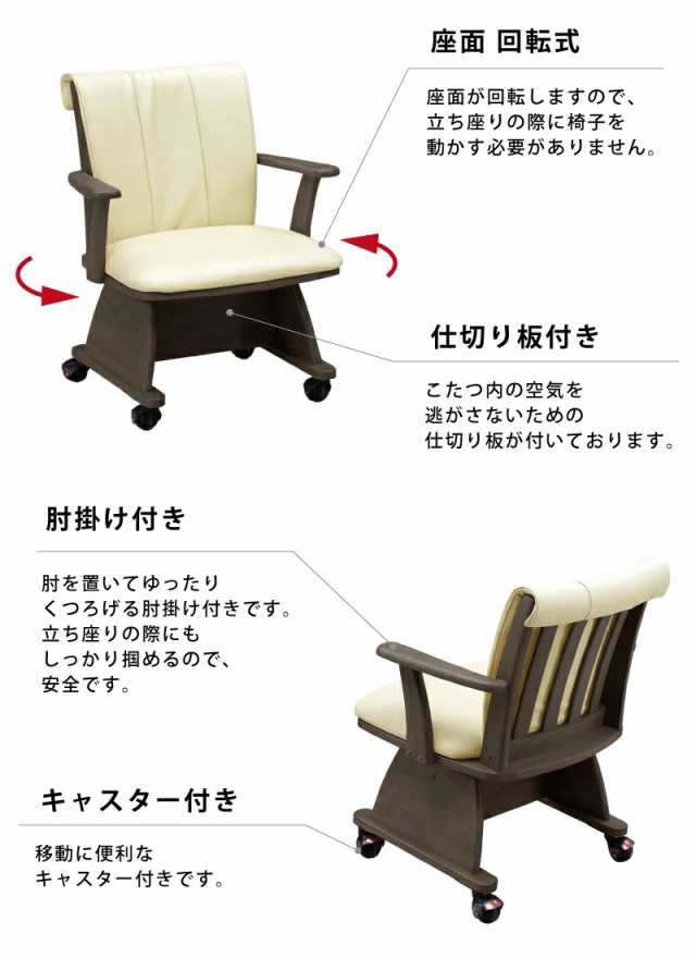 ダイニングこたつ4点セット 幅85×85cm ハイタイプ 正方形 こたつ