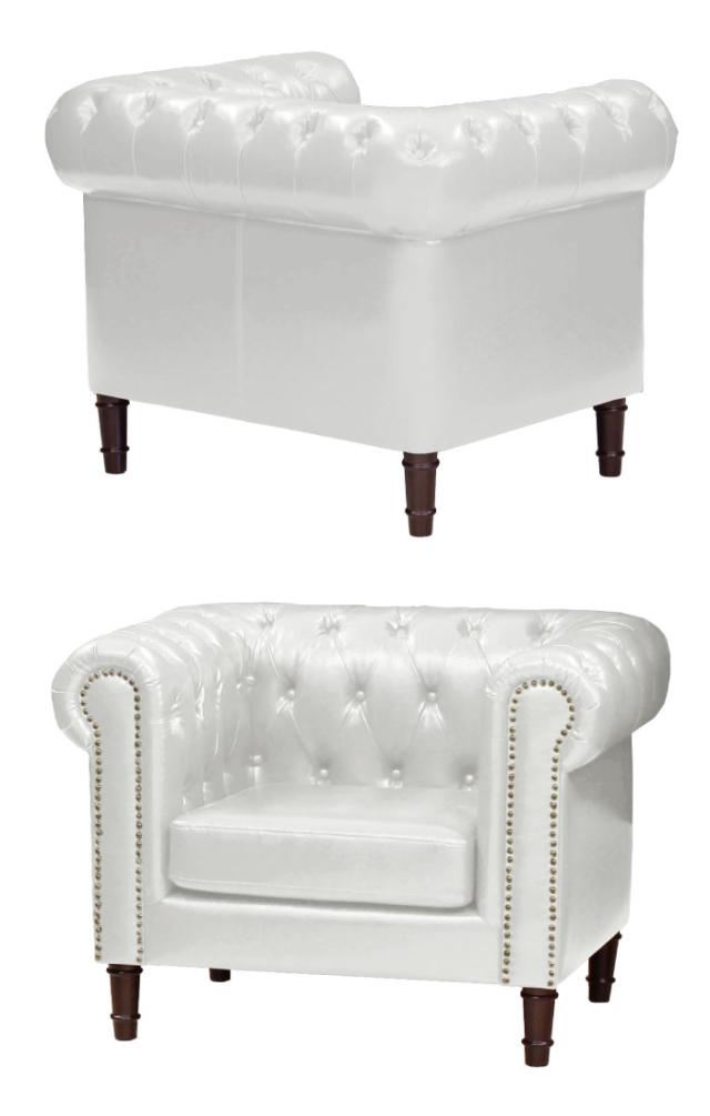ソファ ソファー 1人掛け クラシックソファ クラシカルソファ ヨーロピアン アンティーク風 チェスターフィールド風 ブリティッシュ 英国風 1人用 ホワイト 白の通販は