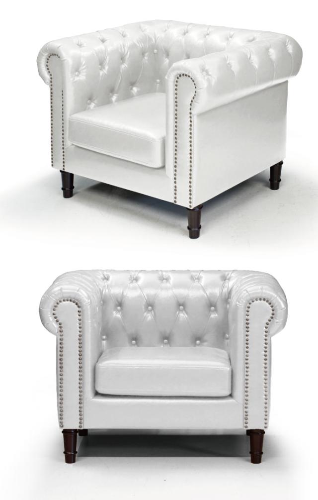 ソファ ソファー 1人掛け クラシックソファ クラシカルソファ ヨーロピアン アンティーク風 チェスターフィールド風 ブリティッシュ 英国風 1人用 ホワイト 白の通販は