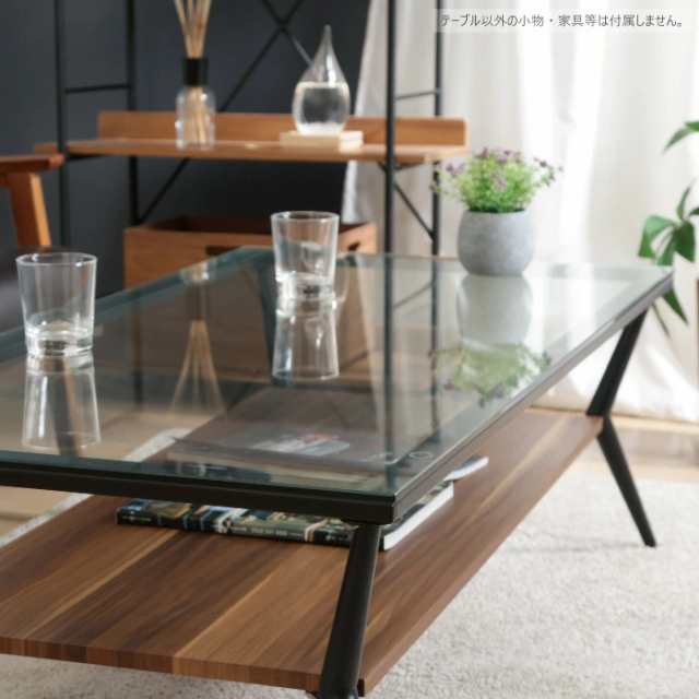期間限定お値ガラス製リビングテーブル/ローテーブル 幅80cm ダークブラウン ローテーブル