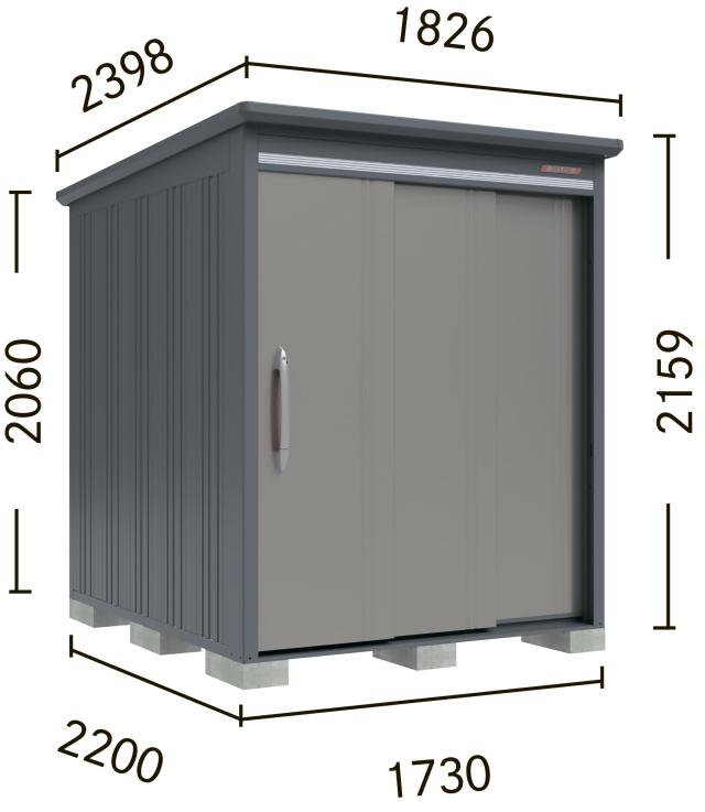 BELOS　B-1722　背面棚　一般型/標準屋根　収納　物置　屋外 【間口1,730mm　奥行1,400mm　高さ2163mm】 【配送のみ】の通販は