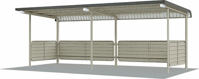 タクボ　サイクルポート　自転車置場　屋外　４本柱タイプ ＳＰ１０３ＬＦ−L 【埋め込み柱：追加棟：柱間2750ミリ】 【配送のみ】