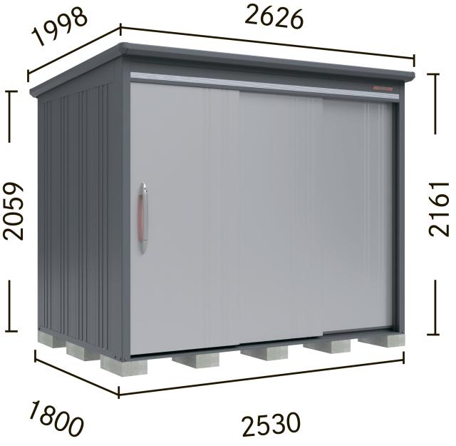 BELOS　B-2518　側面棚　一般型/標準屋根　収納　物置　屋外 【間口1,730mm　奥行1,400mm　高さ2163mm】 【配送のみ】の通販は