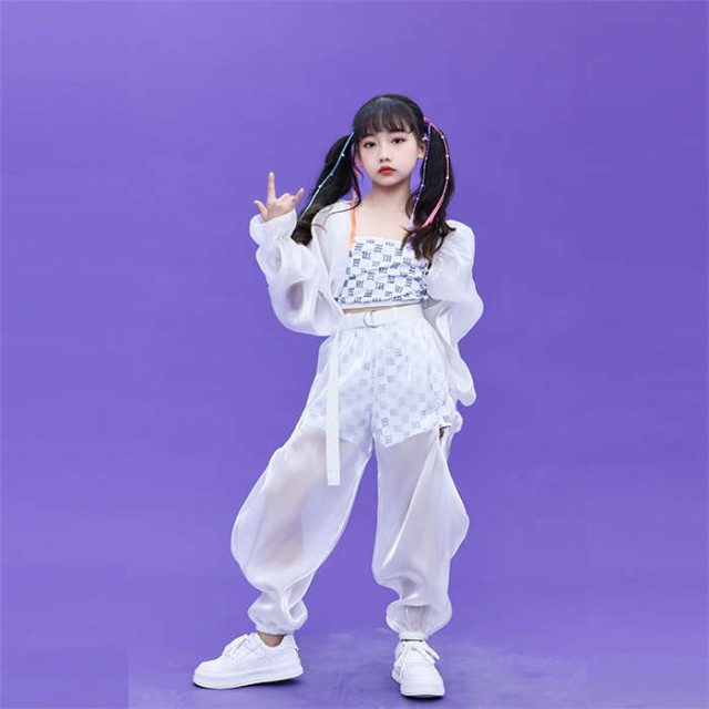 短納期】ダンス服 女の子 ダンス衣装 ヒップホップ hiphop jazz ガールズ ジャズ ダンスウェア キッズ 衣装 シースルー 肌見え  へそ出の通販はau PAY マーケット Halo Mall au PAY マーケット－通販サイト