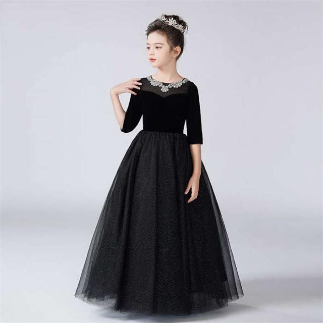 子供ドレス 発表会 ドレス ロングドレス こどもドレス 結婚式 ワンピース フォーマル フラワーガール キッズドレス 子供ワンピース_4