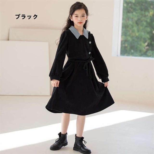キッズワンピース フォーマルワンピース 黒 ワンピース 女の子 子供服 