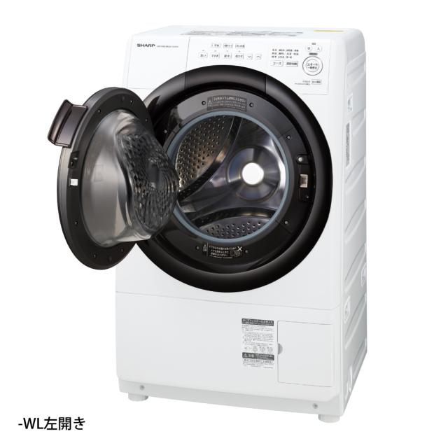 SHARP ドラム式洗濯乾燥機 ES-S7H-WL（クリスタルホワイト・左開き）の