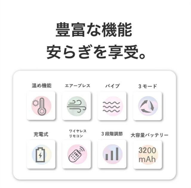 フットマッサージャー ふくらはぎマッサージャー リラックス 膝 太もも 3段階強弱 エアー式 空気圧式 足 マッサージ器 マッサージ機 着圧マッサージャー コードレス 20分タイマ 貼り付け サイズ調整可 男女兼用 左右兼用 コンパクト収納 母の日 敬老の日_2