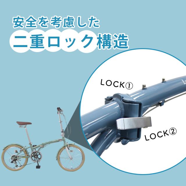 折りたたみ自転車 20インチ スチール シマノ 6段変速ギア スタンド付き