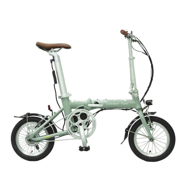 電動折りたたみ自転車 電動アシスト自転車 14インチ ミニベロ アルミ 軽量 シートポスト兼用バッテリー ユニオンジャック ジェイドグリーン_7