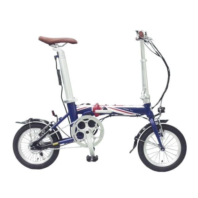 電動折りたたみ自転車 電動アシスト自転車 14インチ ミニベロ アルミ 軽量 シートポスト兼用バッテリー ユニオンジャック ジェイドグリーン_9