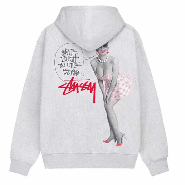 メンズ STUSSY ステューシー パーカー プルオーバー スウェットフーディー グレー 並行輸入品｜au PAY マーケット